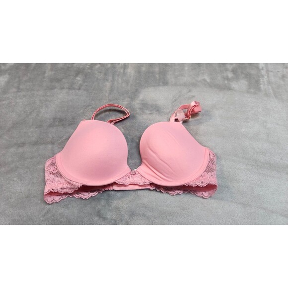 Victoria's Secret 32C Pink Hope Dream Angels Smooth & Lace Push Up Bra NWT - Picture 1 of 5